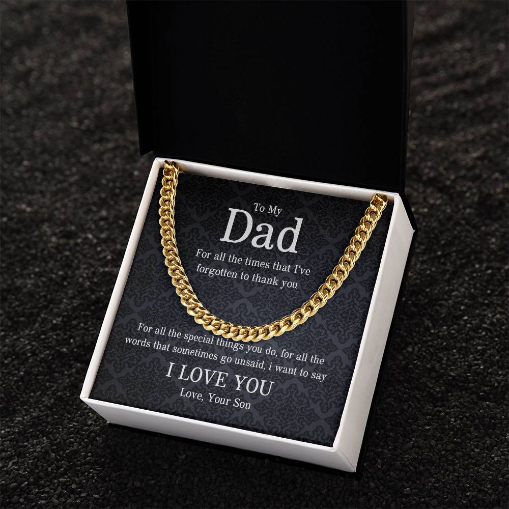 To My Dad | I Love You - Cuban Link Chain