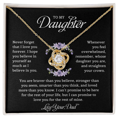 To My Daughter | Never Forget That I Love You - Love Knot Necklace