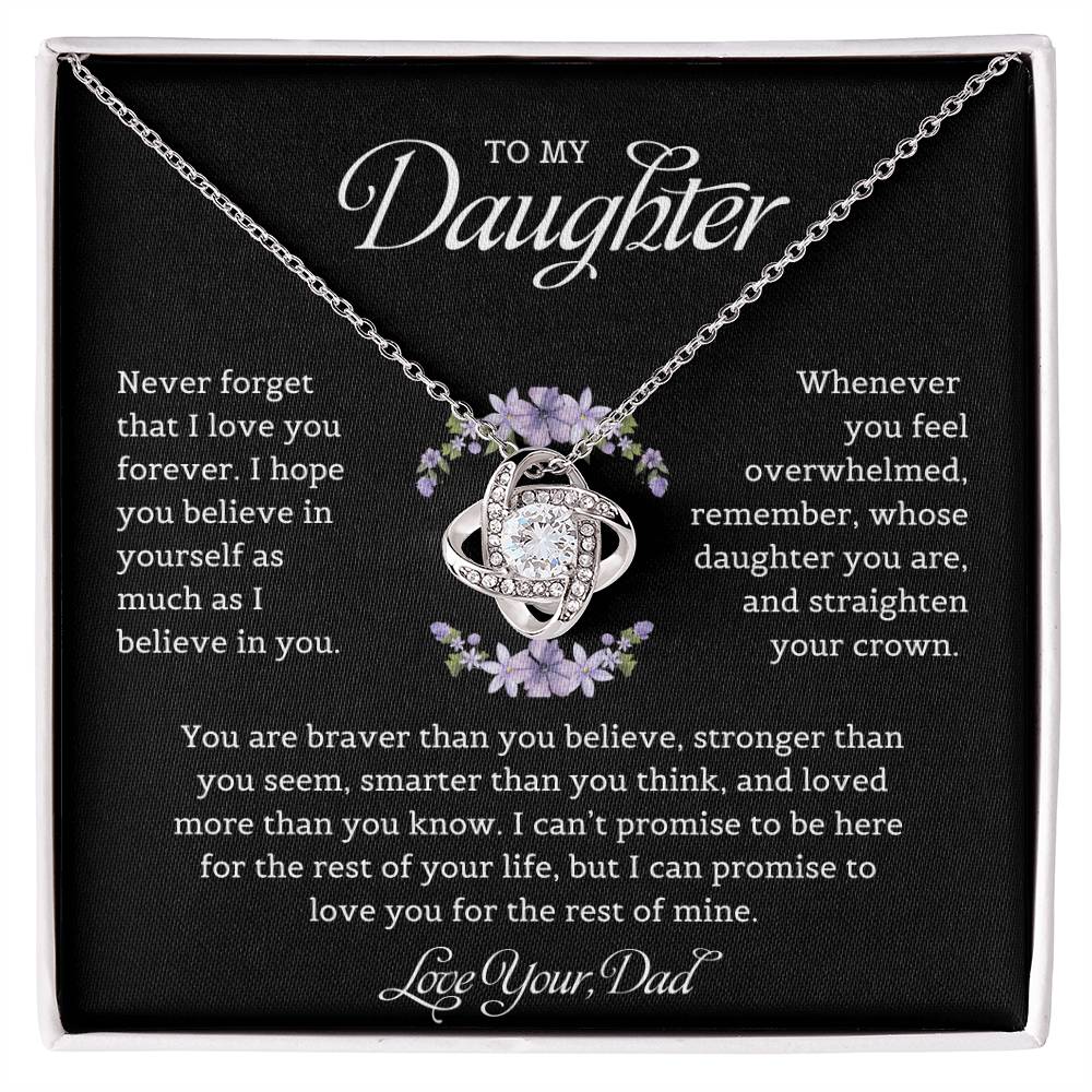 To My Daughter | Never Forget That I Love You - Love Knot Necklace