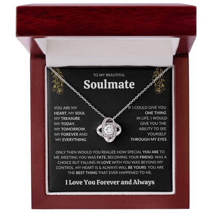 To My Beautiful Soulmate | I Love You, Forever & Always - Love Knot Necklace