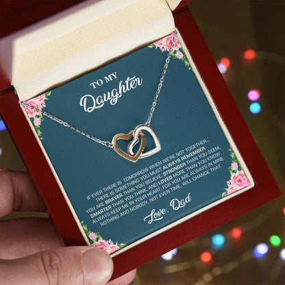 To My Daughter | You Are Braver Than You Believe - Interlocking Hearts necklace